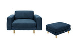 The Big Chill - 1.5 Seater Snuggler and Footstool Set - Blue Steel