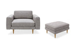 The Big Chill - 1.5 Seater Snuggler and Footstool Set - Mid Grey