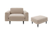 The Big Chill - 1.5 Seater Snuggler and Footstool Set - Oatmeal