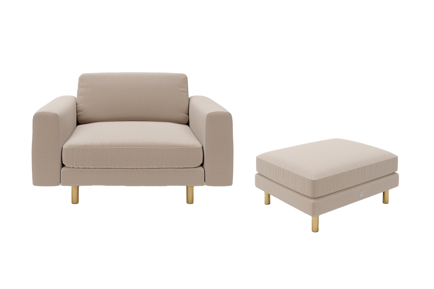 The Big Chill - 1.5 Seater Snuggler and Footstool Set - Oatmeal