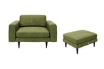 The Big Chill - 1.5 Seater Snuggler and Footstool Set - Olive