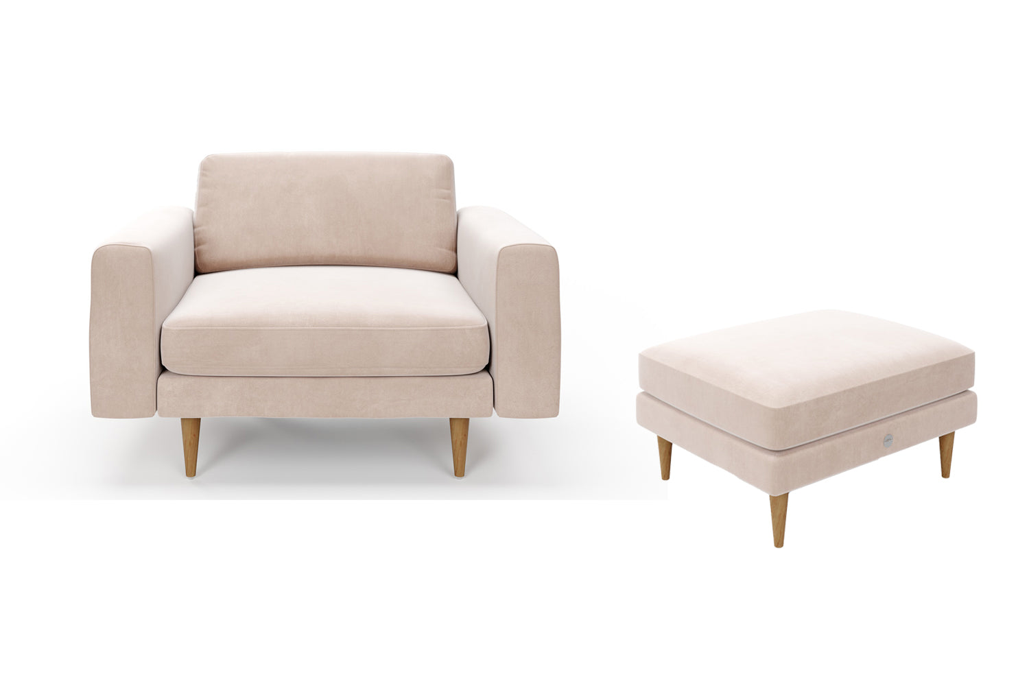 The Big Chill - 1.5 Seater Snuggler and Footstool Set - Taupe