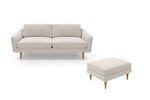 The Rebel - 3 Seater Sofa and Footstool Set - Biscuit