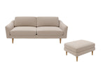 The Rebel - 3 Seater Sofa and Footstool Set - Oatmeal