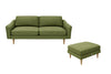 The Rebel - 3 Seater Sofa and Footstool Set - Olive