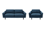 The Rebel - 3 Seater Sofa and 1.5 Seater Snuggler Set - Blue Steel