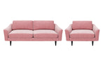 The Rebel - 3 Seater Sofa and 1.5 Seater Snuggler Set - Blush Coral