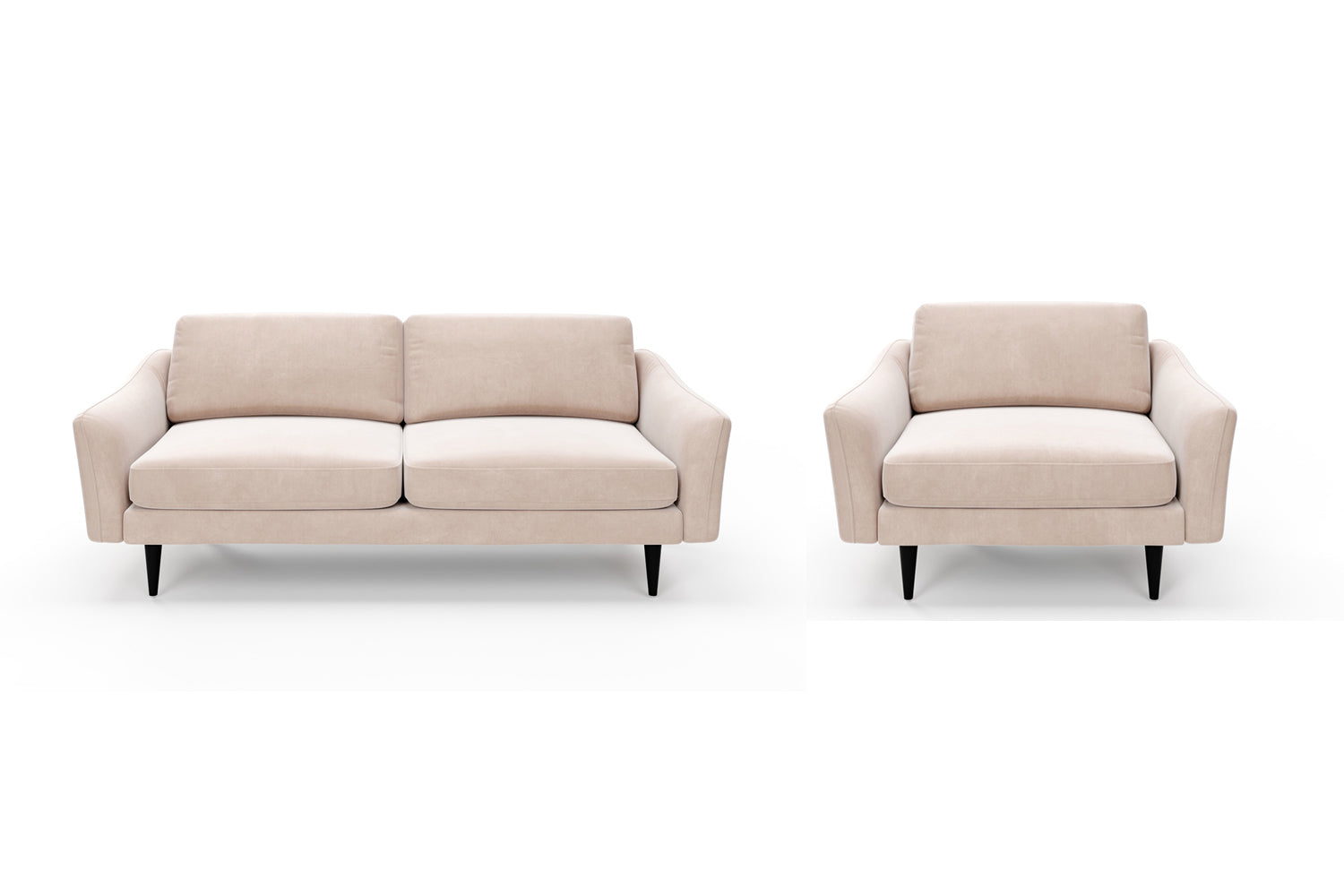 The Rebel - 3 Seater Sofa and 1.5 Seater Snuggler Set - Taupe