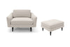 The Rebel - 1.5 Seater Snuggler and Footstool Set - Biscuit