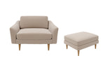 The Rebel - 1.5 Seater Snuggler and Footstool Set - Oatmeal