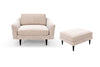 The Rebel - 1.5 Seater Snuggler and Footstool Set - Taupe