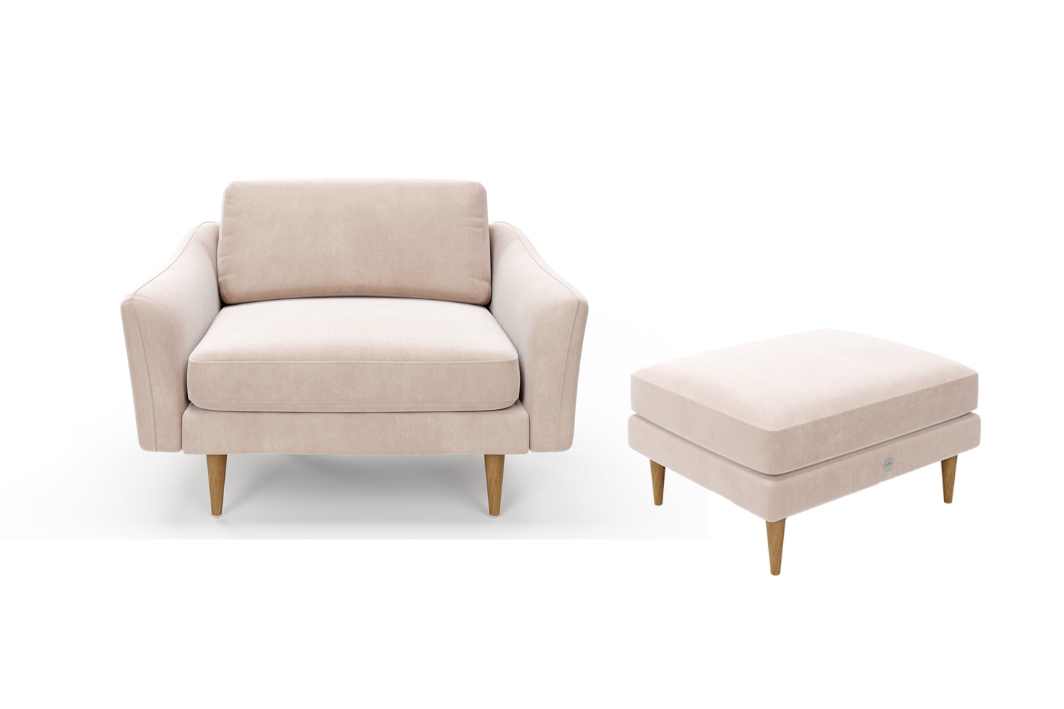 The Rebel - 1.5 Seater Snuggler and Footstool Set - Taupe