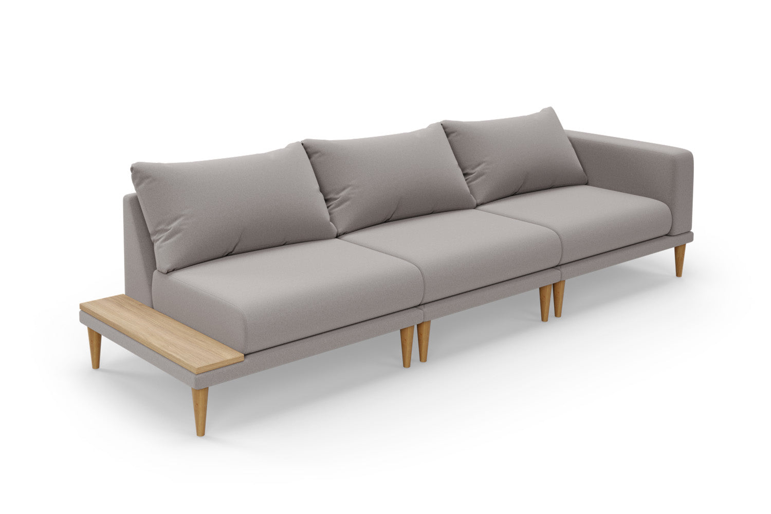 SNUG | The Maverick 4.5 Seater Sofa with 1 x Arm & 1 x Side Table in Ash Grey