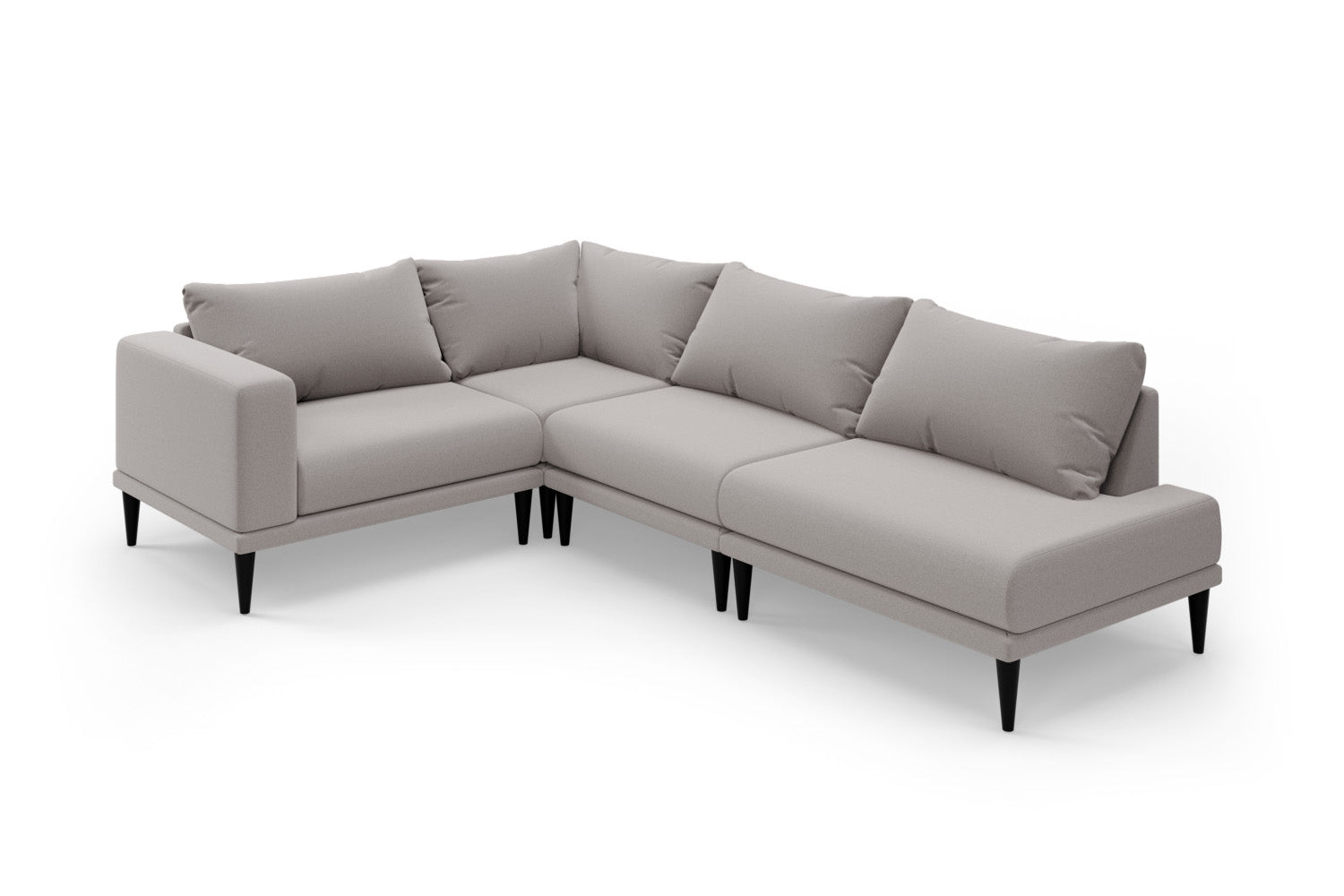 SNUG | The Maverick Corner Sofa Medium with 1 x Arm & 1 x Chaise in Ash Grey