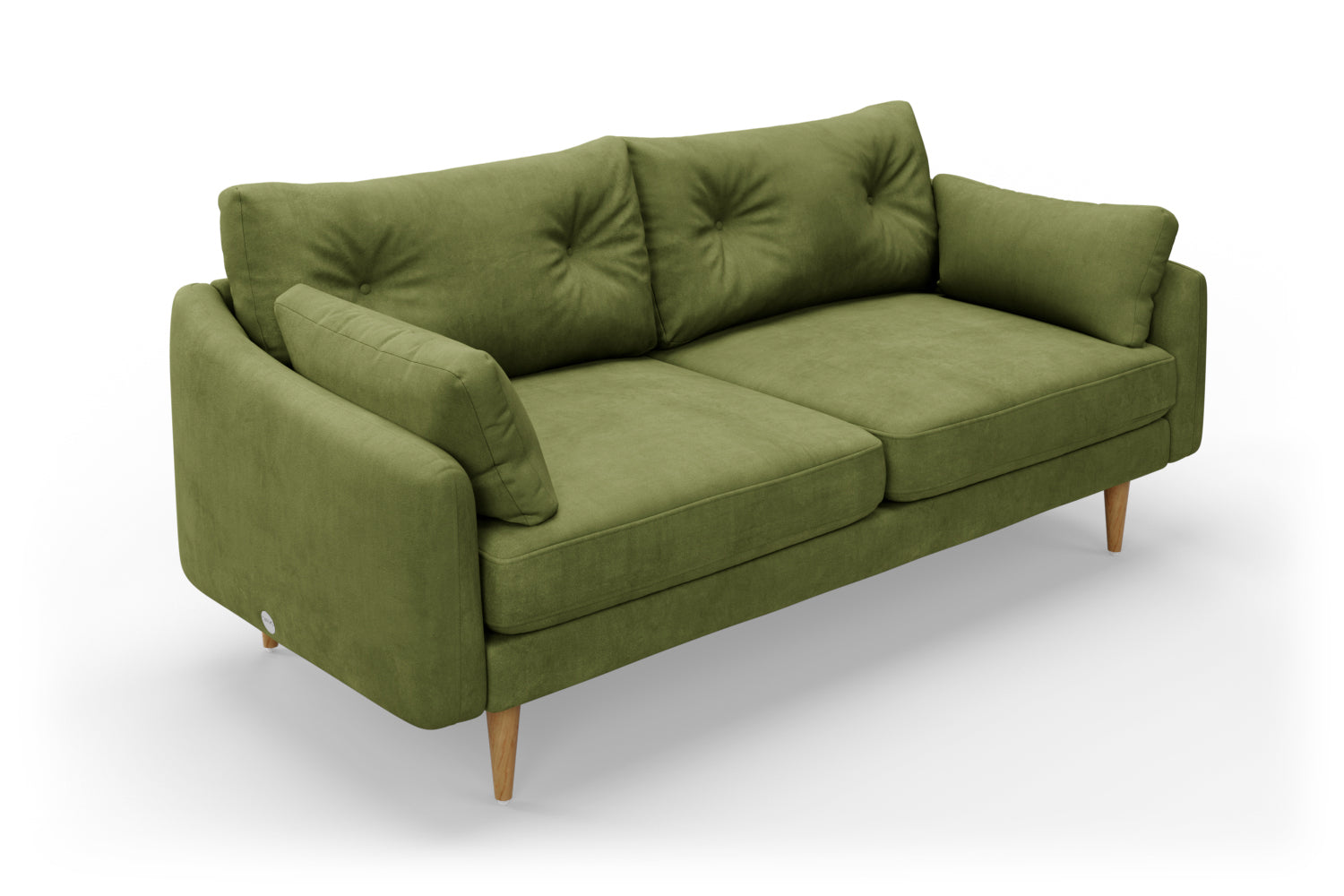 SNUG | The Rebel 3 Seater Sofa with Button Back and Bolster Cushions in Olive