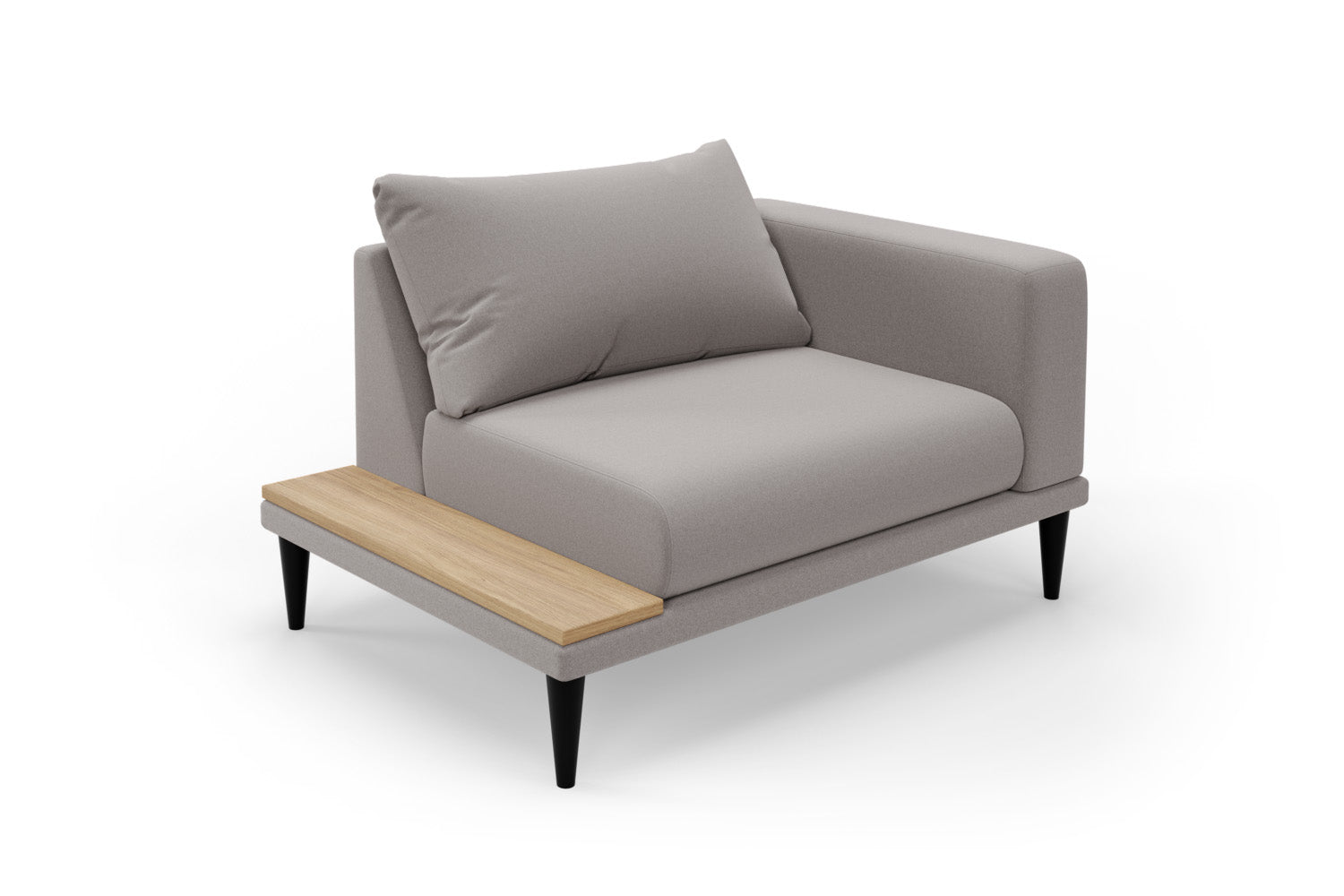SNUG | The Maverick 1.5 Seater Snuggler with 1 x Arm & 1 x Side Table in Ash Grey