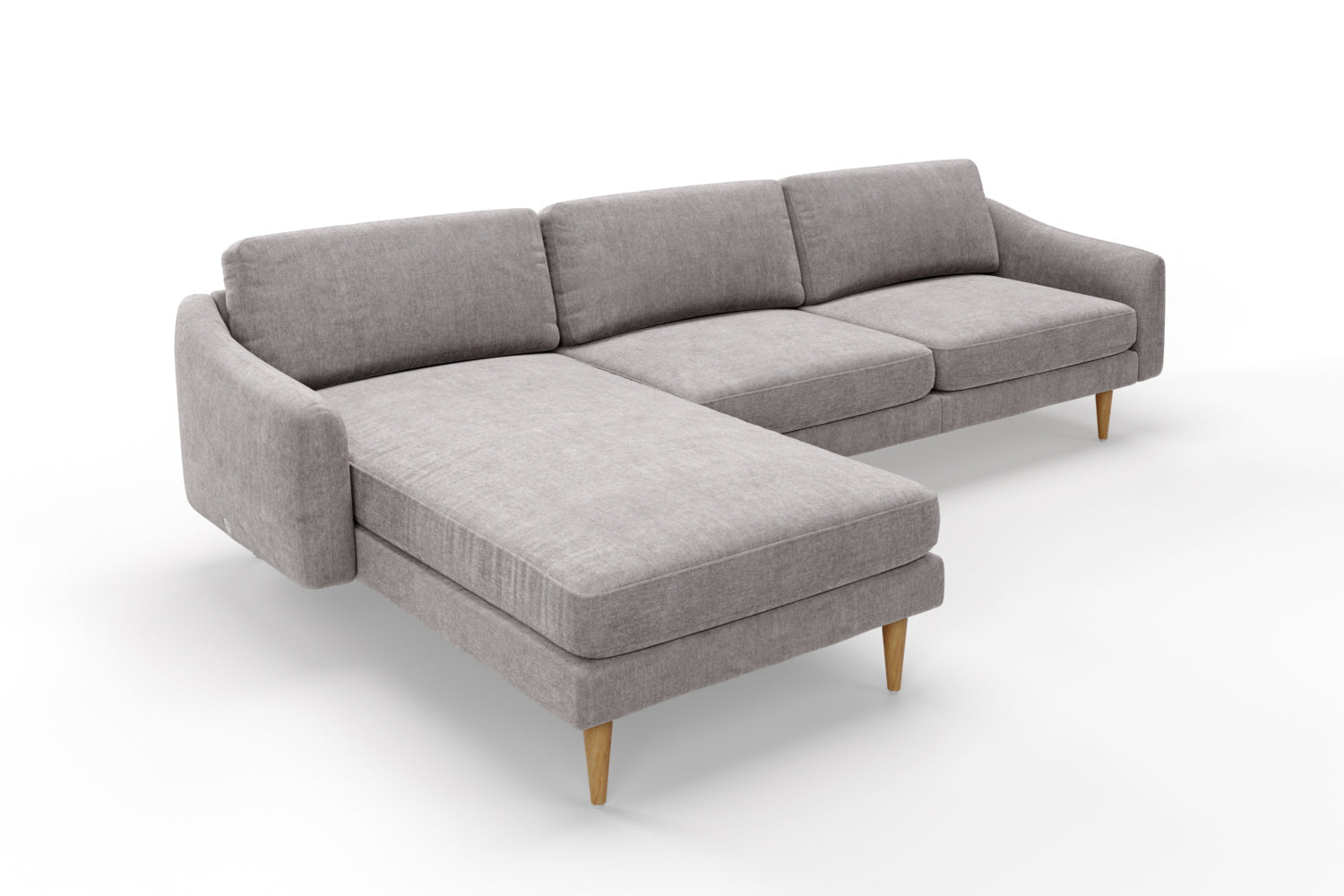 SNUG | The Rebel Left Hand Chaise Sofa in Mid Grey