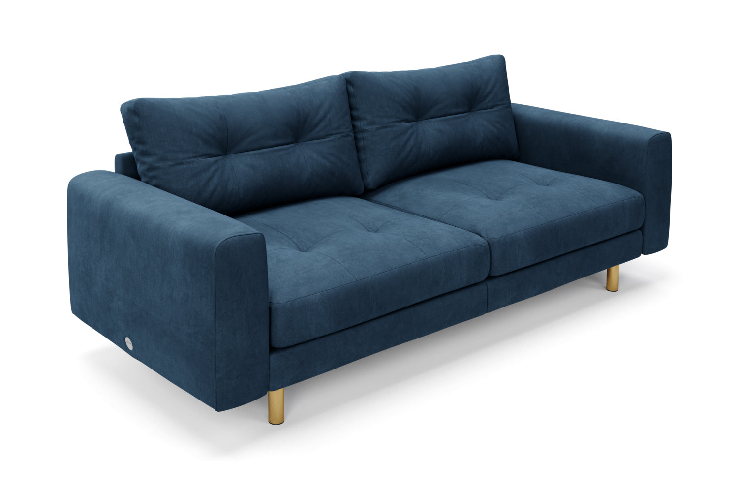 SNUG | The Big Chill 3 Seater Sofa Blind Button Back and Seat Cushions in Blue Steel
