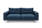 SNUG | The Big Chill 3 Seater Sofa Blind Button Back and Seat Cushions in Blue Steel 