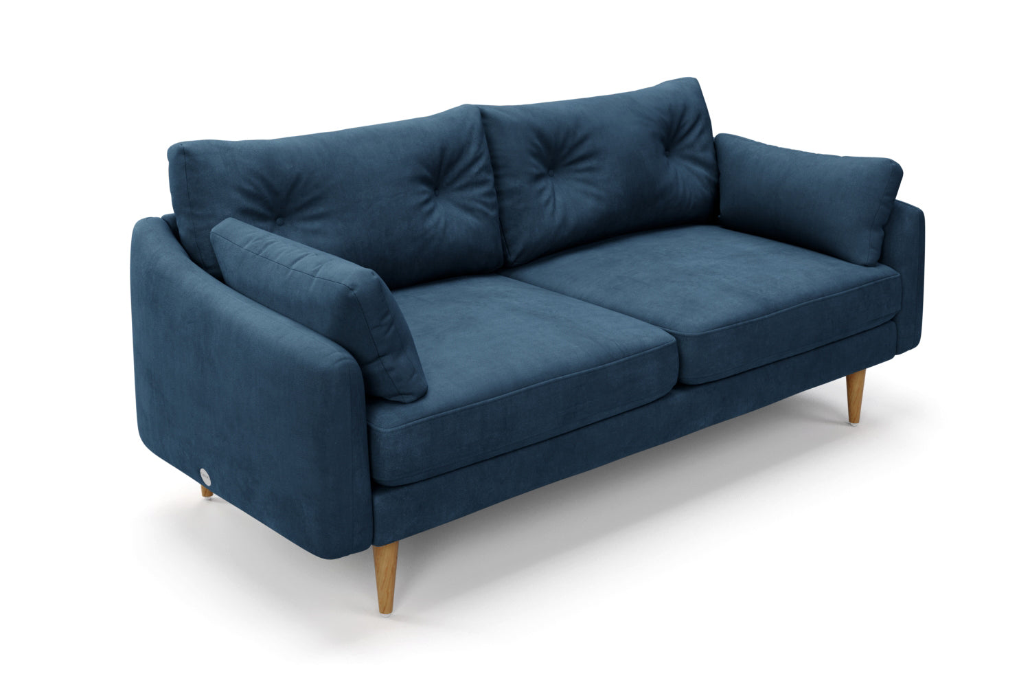 SNUG | The Rebel 3 Seater Sofa with Button Back and Bolster Cushions in Blue Steel