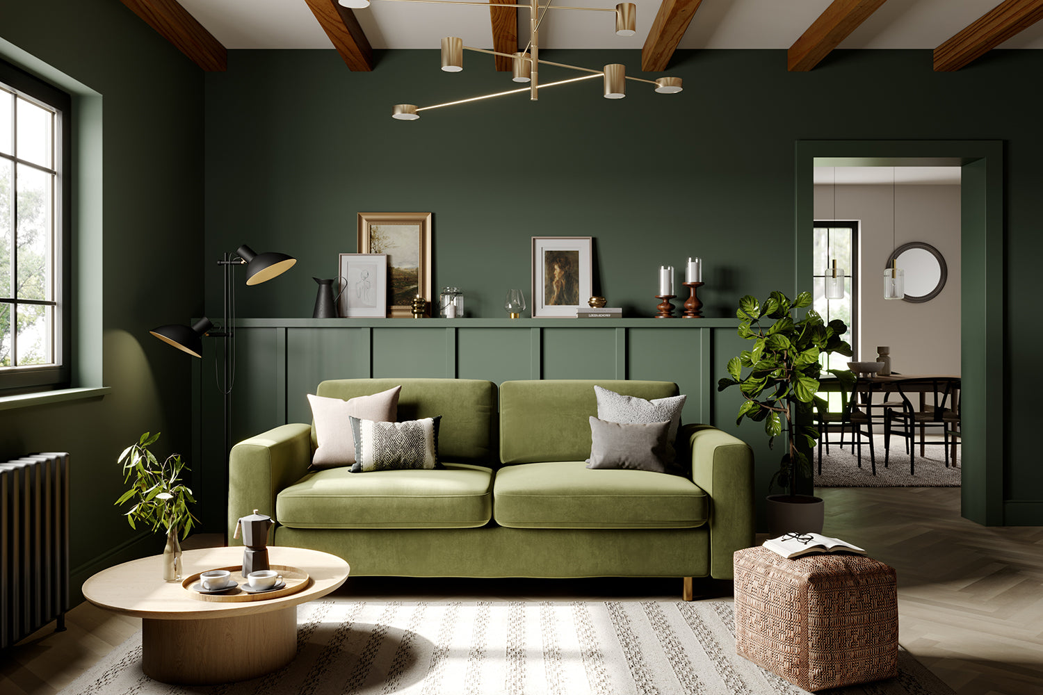 The Big Chill 3 Seater Sofa Bed Olive